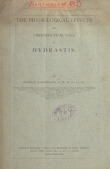The physiological effects and therapeutical uses of hydrastis