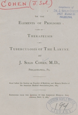 On the elements of prognosis and of therapeusis in tuberculosis of the larynx