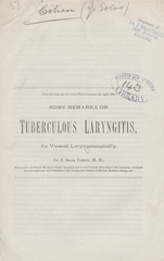 Some remarks on tuberculous laryngitis: as viewed laryngoscopically