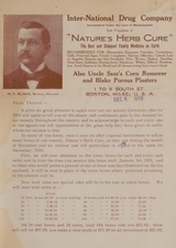 Inter-National Drug Company, sole proprietors of "Nature's herb cure": the best and cheapest family medicine on earth