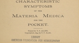 Characteristic symptoms of the materia medica for the pocket