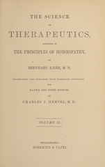 The science of therapeutics: according to the principles of homoeopathy (Volume 2)