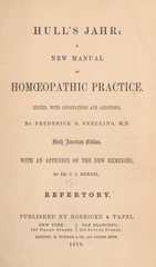 Hull's Jahr, A new manual of homoeopathic practice