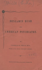 Benjamin Rush and American psychiatry