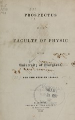Prospectus of the faculty of physic of the University of Maryland, for the session 1840-41