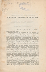 Homeopathy in Michigan University: further facts and opinions
