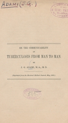 On the communicability of tuberculosis from man to man