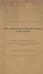 The indications for ventral fixation of the uterus