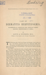 Case of dermatitis herpetiformis: illustrating in particular the pustular variety (impetigo herpetiformis of Hebra)
