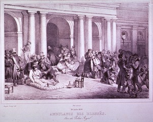 Ambulance Des Blesses: 29 Juillet 1830. Cour du Palais Royal