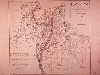 PLAN de LYON en 1887: por les Studes d'Hygiene, de Police Sanilaire et d'Epidemiologie