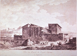 Vue des Ruined du Temple d'Esculape à Agrigente