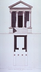Plan et Élévation du Temple d'Esculape, A Spalatro
