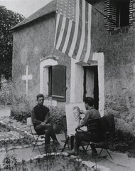 U. S. Army Base Hospital Number 8, Saveny, France: Soldier artist sketching his comrade