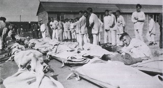 U. S. Army Base Hospital Number 26, Allerey, France: Patients waiting to be cared for