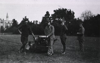 U.S. Army. Base Hospital No.33, Portsmouth, England: Patients- Enjoy running this grass clipper