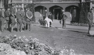 U.S. Army. Base Hospital No.33, Portsmouth, England: Watering the lawn