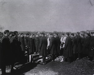 U.S. Army. Hospital Center, Vichy, France: Funeral Services over the grave of an American soldier