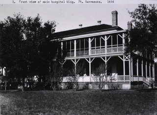 U.S. Army. Station Hospital, Fort Barrancas, Fla: Exterior view- Front of Main Building