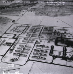 U.S. Army, Wakeman General Hospital, Edinburg, Indiana: Aerial view of hospital