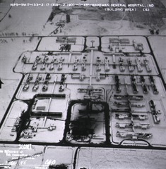 U.S. Army, Wakeman General Hospital, Edinburg, Indiana: Aerial view of hospital