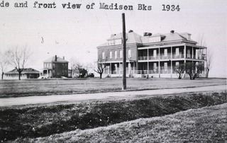 U.S. Army. Station Hospital, Madison Barracks, Sackets Harbor, N.Y: Side and front view