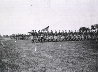 U.S. Medical Field Service School, Carlisle Barracks, Pennsylvania: R.O.T.C. Regiment passing in review