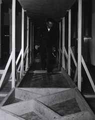 U.S. Army, Bushnell General Hospital, Brigham City, UT: Walking exercise under ramp with head bent