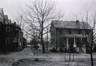 U.S. Army Hospital, Fort Monroe, VA: Front view of nurses' quarters and rear of other buildings