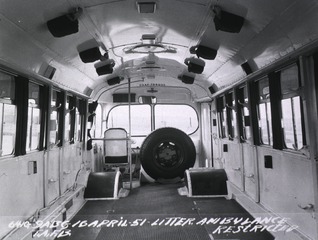 U.S. Air Force Hospital, Travis Air Force Base, Fairfield, CA: Interior of litter ambulance