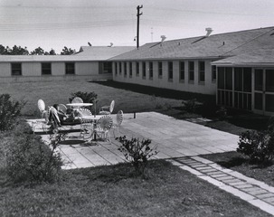 U.S. Air Force Hospital, Tyndale Air Force Base, Panama City, FL: Patient enjoying the hospital patio