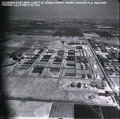 U.S. Army Air Forces. Regional Hospital, Hammer Field, Fresno, Ca: Aerial view