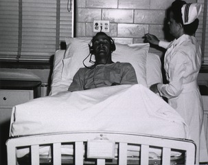 U.S. Naval Hospital, Beaufort, SC: Patient enjoying a radio program