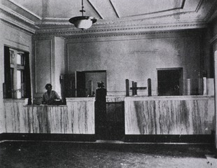 Central Dispensary and Emergency Hospital, Washington, D.C: Interior view- Entrance Foyer, showing information desks