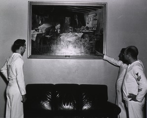 U.S. Naval Hospital, Charleston, SC: Sailors looking at painting "The Doctor."