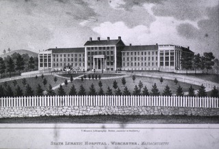 State Lunatic Hospital, Worcester, Ma: General view showing building and grounds
