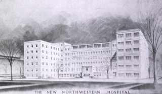 The New Northwestern Hospital, Minneapolis, Minn: Architect's Drawing showing front view