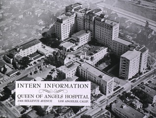 Queen of Angels Hospital, Los Angeles, CA: Aerial view from cover of pamphlet for internship information