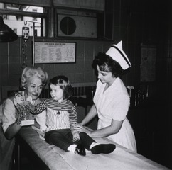 West Hudson Hospital, Kearny, N.J: Nurse with child in emergency room
