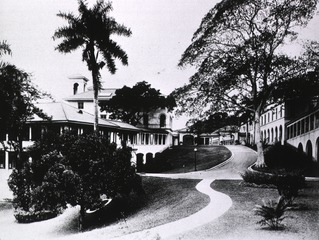 Gorgas Hospital, Ancon, Canal Zone: View from Section "C", looking toward Administration Building