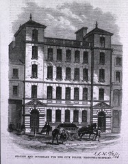 Station and Infirmary for the City Police, Bishopsgate-Street: Front view