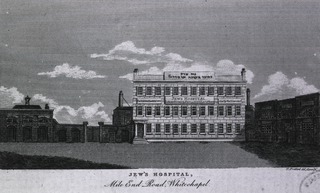 London. Jew's Hospital, Mile End Road, Whitechapel: General view
