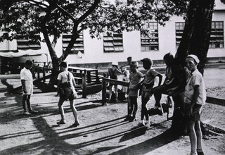 Santo Tomas Prison Hospital, Manila, P.I: Children's playground near Annex