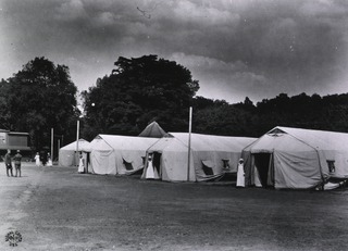 U.S. American National Red Cross Hospital No. 5, Auteuil, France: Exterior view of hospital tents