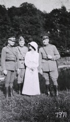 U.S. American National Red Cross Convalescent Hospital No. 8, Verrieres, France: Group of officers and Mrs. Corey