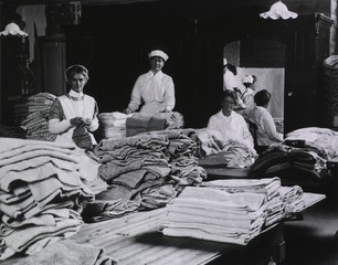U.S. American National Red Cross Hospital No. 21, Paighnton, England: Linen supply room