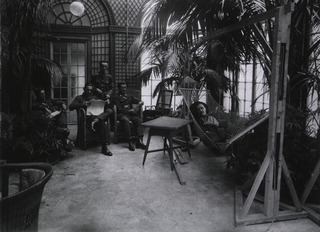 U.S. American National Red Cross Hospital No. 24, London, England: Patients in the sun parlor