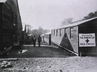 U.S. American National Red Cross Hospital No.4, Liverpool, England: Exterior view- Hut Wards at Mossley Hill