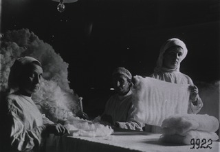 U.S. American National Red Cross Hospital No. 109, Évreaux, France: Absorbent cotton dressings readied to be used again