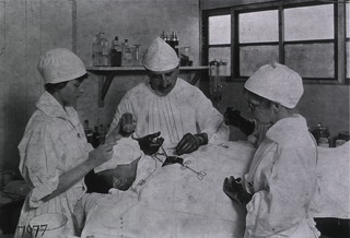 U.S. American National Red Cross Hospital No.5, Paris, France: View of Operation in progress